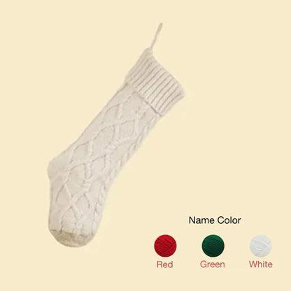 A vintage personalized Christmas stocking with embroidered name and customizable letters, perfect as a family Christmas gift