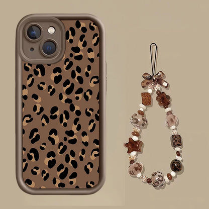 Leopard With Chain Phone Case For Xiaomi MI 17 Pro Max 15T 15 Ultra 14T 13 POCO F7 X7 M7 X5 F5 X6 PRO M6 X4 GT NFC C40 5G  Cover