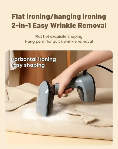 1500W Foldable Electric Fabric Steamer Fast-Heat Handheld Steam Iron for Home Travel Garment Care