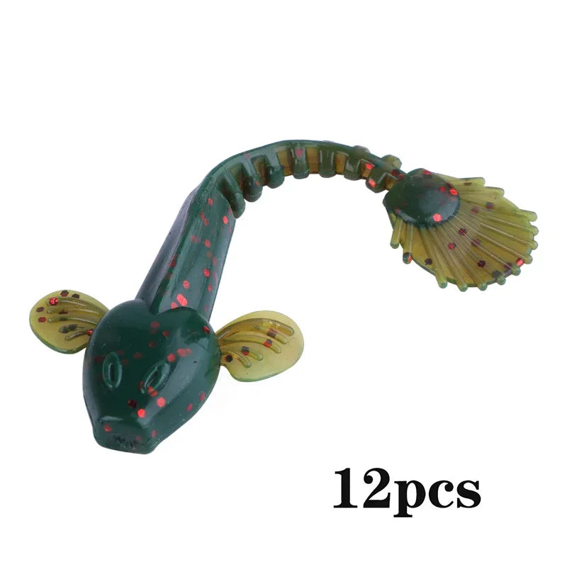 Sougayilang Soft Lure 4.5g 3.5in 90mm 12PCS/Lot Fishing Swimbait Lure Set Tail Worm Saltwater/Freshwater Fishing Baits