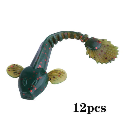 Sougayilang Soft Lure 4.5g 3.5in 90mm 12PCS/Lot Fishing Swimbait Lure Set Tail Worm Saltwater/Freshwater Fishing Baits