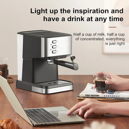 Small Semi-Automatic Espresso Coffee Maker For Home Use, High-Pressure Steam Whipped Milk And Brewed Coffee Pot Espresso Maker