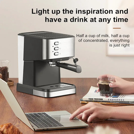 Small Semi-Automatic Espresso Coffee Maker For Home Use, High-Pressure Steam Whipped Milk And Brewed Coffee Pot Espresso Maker