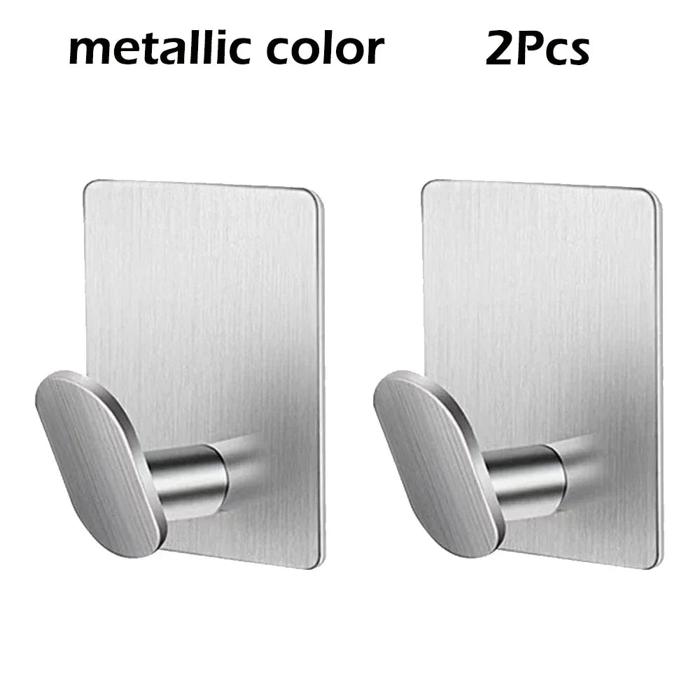 4pc/2pc bathroom clothes hooks, adhesive wall hooks, stainless steel towel racks, bathroom kitchen hardware, multi-purpose hooks