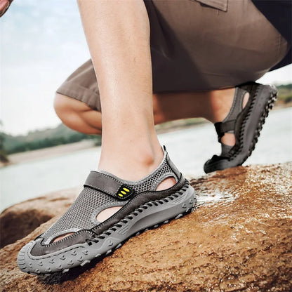 Summer Men Sandals Genuine Leather Mens Casual Shoes Outdoor Men Leather Sandals for Men Beach Shoes Roman mens Shoes