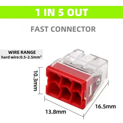 10/50/100 Pcs CMK 20 Mini Quick Wire Connectors 2/3/4/5/6/8 Ports Terminal Block Hard Stainless Easy Electric Quick Push-In