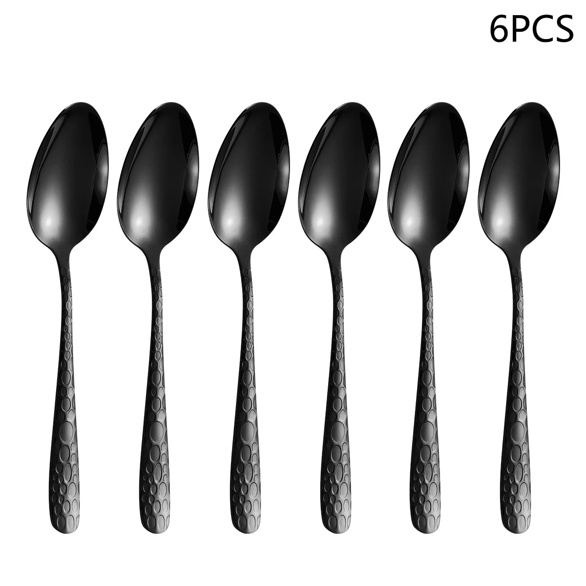 4/6/16/24pcs Black stainless steel cutlery knife, fork and spoon set Home kitchen utensils Holiday dinner tableware