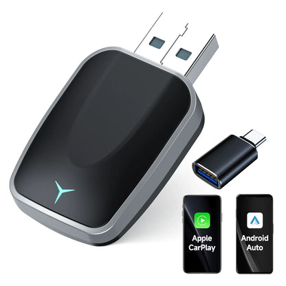 Carplay Android Auto Wireless Adapter 2 in 1 Carplay Adapter for OEM Car Stereo with USB Plug and Play Wired To Wireless
