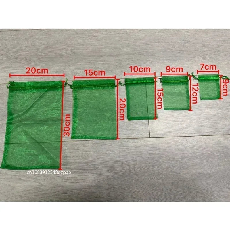 1-100 Drawstring Mesh Bags Packaging Christmas Candy Jewelry Cosmetic Wedding Pocket Gift Bag Multicolor Drawable Organza Pouch