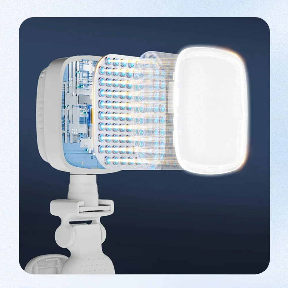 LED New Portable Selfie Fill Light Rechargeable 3 Modes Adjustable Brightness Clip On For Phone Laptop Tablet Meeting Make Up