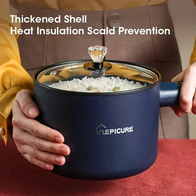 Non-stick Multifunctional Electric Skillet For Dormitory and Home Use Single/Double Layer Hot Pot Electric Rice Cooker 220V