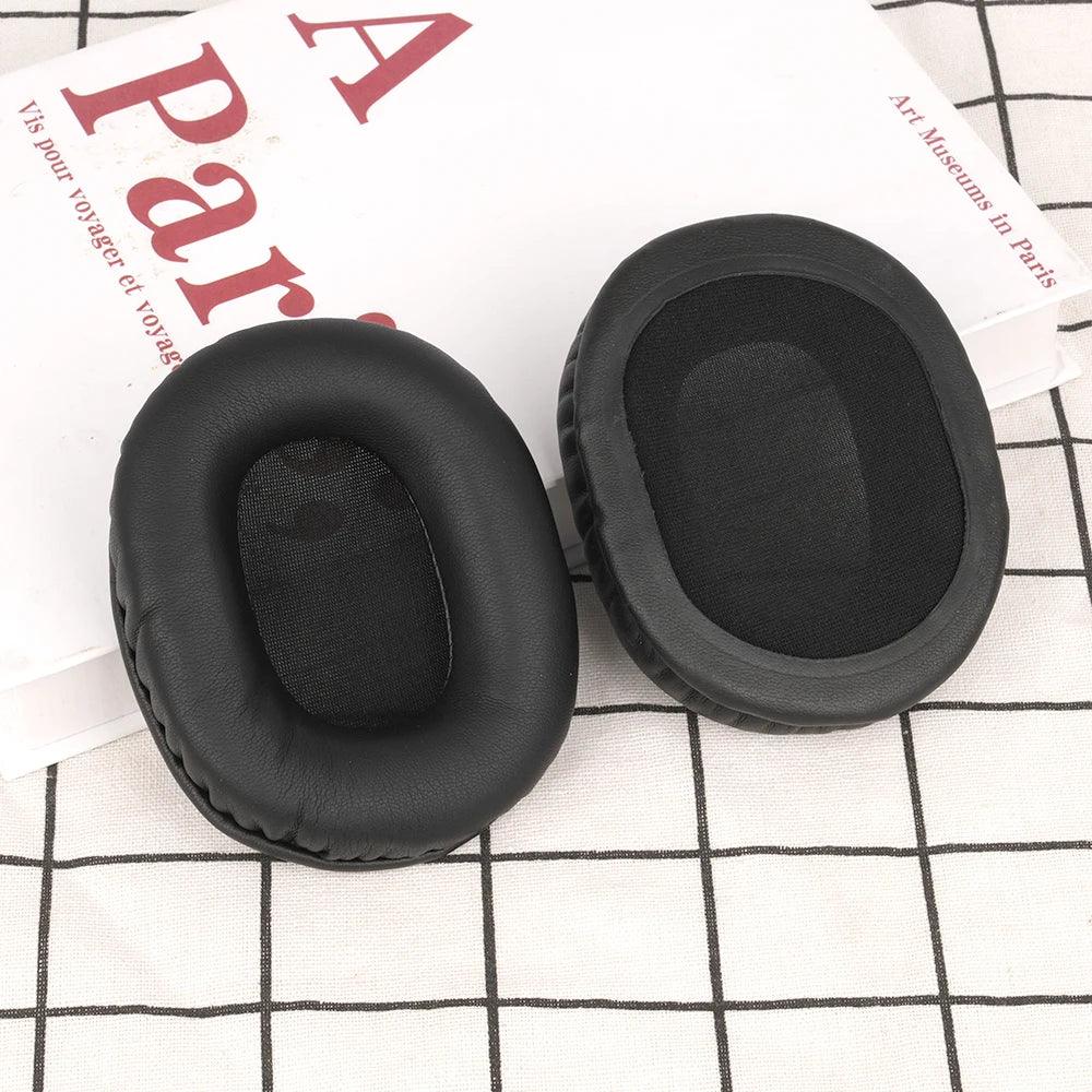 Black Mesh Fabric Velour Leather Earpads for Turtle Beach i30 i60 PX51 Headphones EarForce PX22 / Elite 800X / Seven Ear Cushion