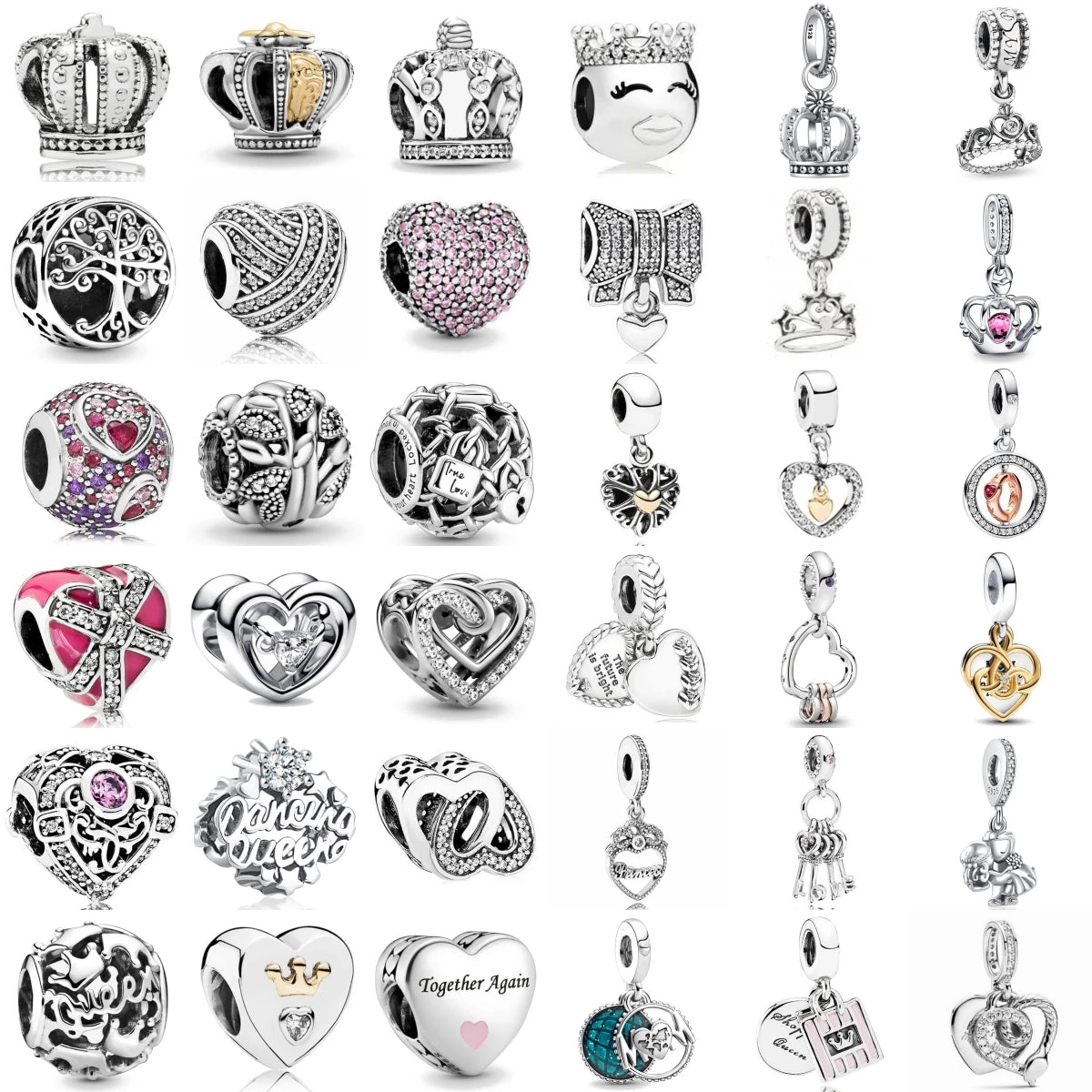 The New 925 Sterling Silver Charm Mother's Day Queen Crown Gift Box Fits Women Jewelry With Original Bracelet Accessories