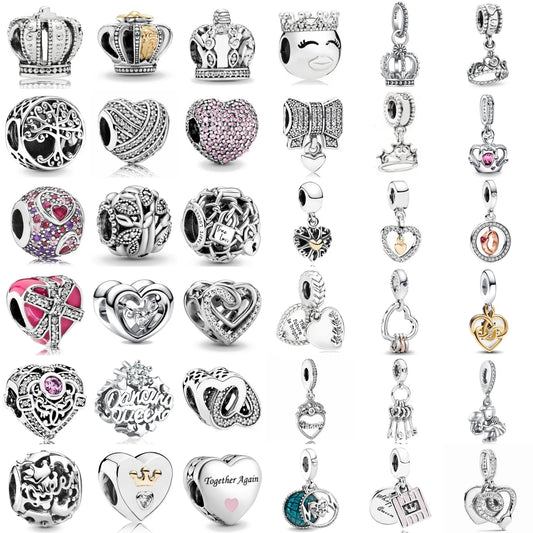The New 925 Sterling Silver Charm Mother's Day Queen Crown Gift Box Fits Women Jewelry With Original Bracelet Accessories