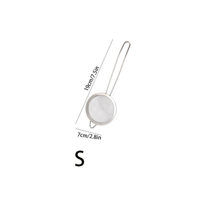 3pcs Stainless Steel Fine Mesh Strainer With Sturdy Handle And Hook, Colander Sifter For Juice Soy Milk, Kitchen Tools