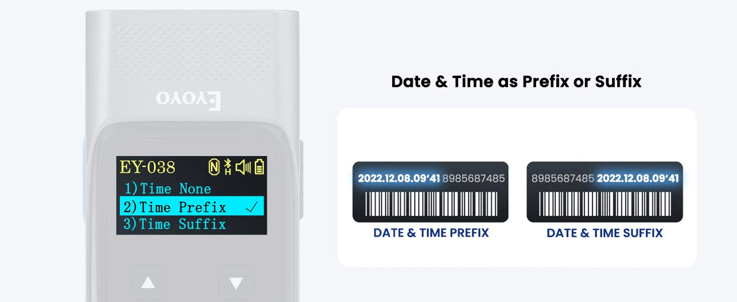 Eyoyo EY-038 Ring Barcode Scanner with Screen.1D Laser/2D Mini Wearable Bluetooth Finger QR Code Reader.Support Screen Scanning