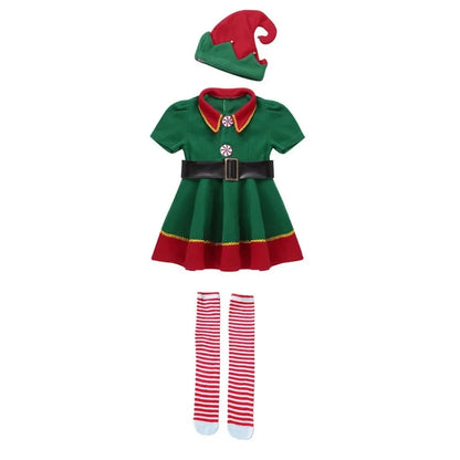 2024 Christmas Clothing Set Boy Girl Family Matching Outfit Kid Adult Santa Claus Cosplay Costume Hat Socks Pant Elf Clothes