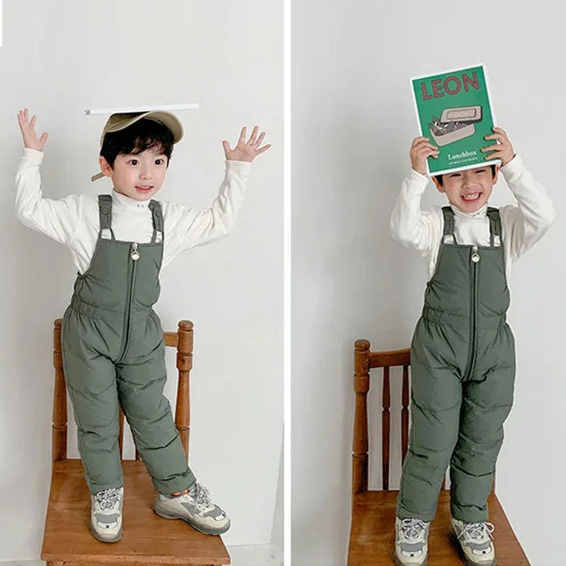 Children Thicken Warm Rompers Boys Girls Autumn Winter Down Pants Kids High Quality Down Trousers Baby Casual Cotton Trousers