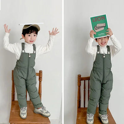 Children Thicken Warm Rompers Boys Girls Autumn Winter Down Pants Kids High Quality Down Trousers Baby Casual Cotton Trousers