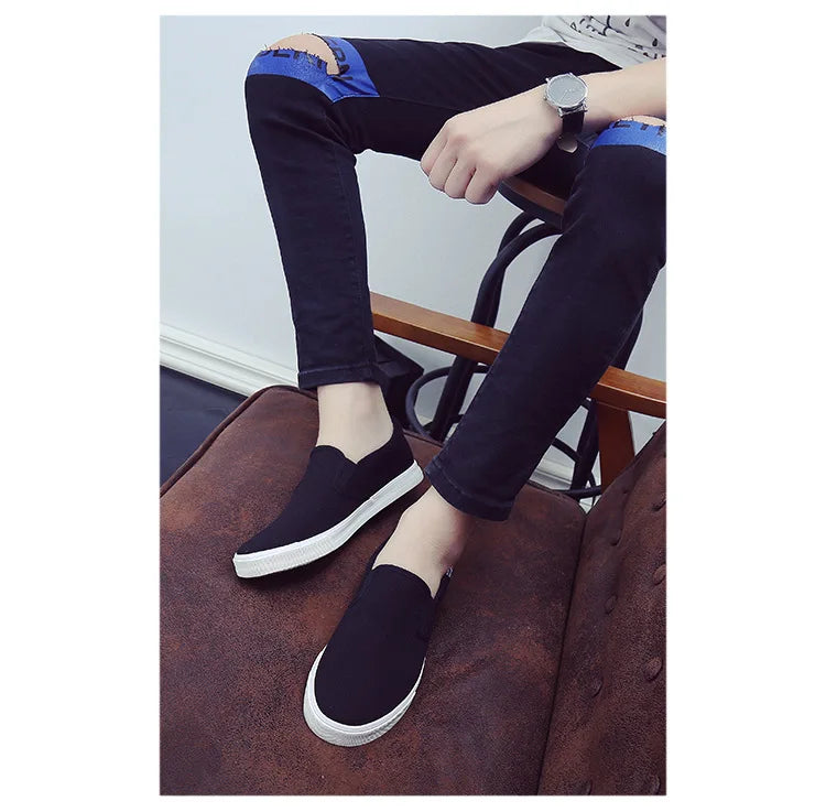 Men Casual Shoes Canvas Luxury 2025 Mens Loafers Breathable Slip on FlatsMale Vulcanized Shoes White Driving Shoes Plus Size 47