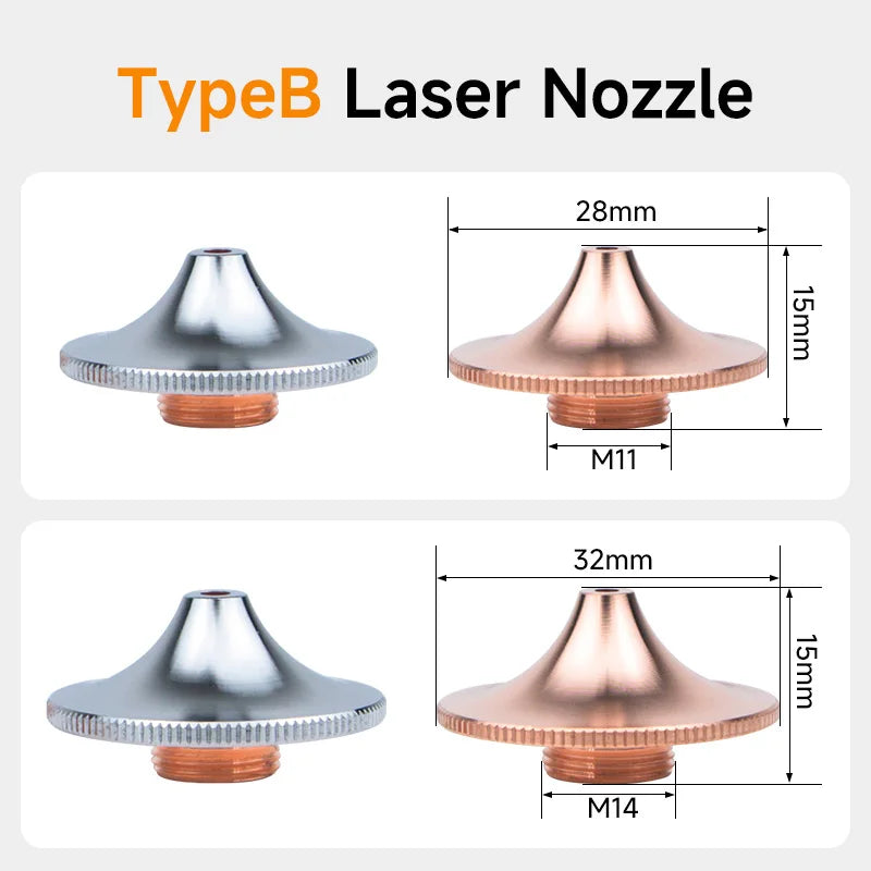 Fiber Laser Nozzle D28 D32 H15 M11 M14 Caliber 0.8-6.0 Laser Cutting Nozzle for Raytools Precitec Boci Laser Cutting Machine