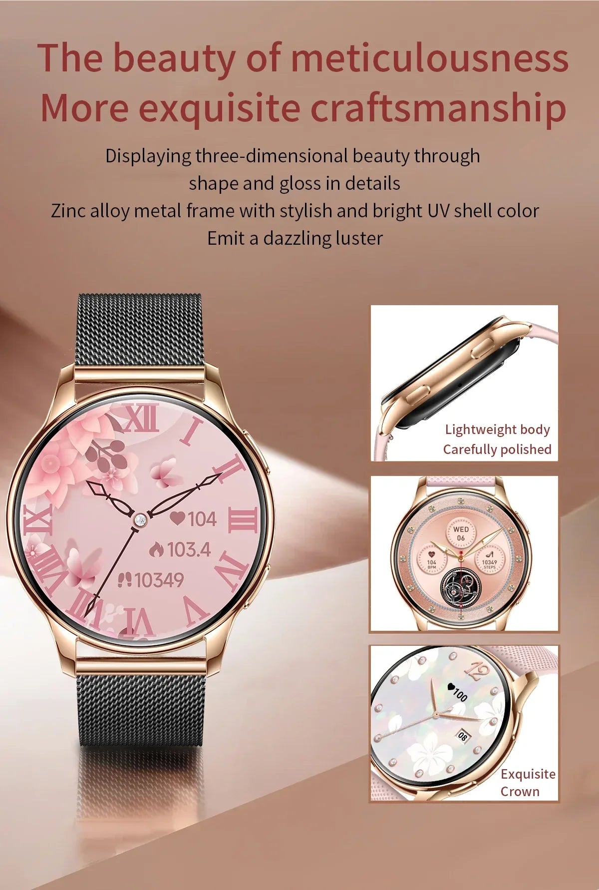 New Original Ultra Thin Women SmartWatch 1.32"AMOLED Display HD 466*466 Always Show Time Call Reminder for Women Smartwatch gift