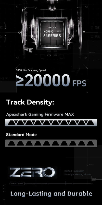 ATK Blazing Sky ZERO Ultralight Wireless Gaming Mouse Dual 8K PAW3950Ultra Transducer Wireless Mouse Ergonomic Mouse Foggy Mice