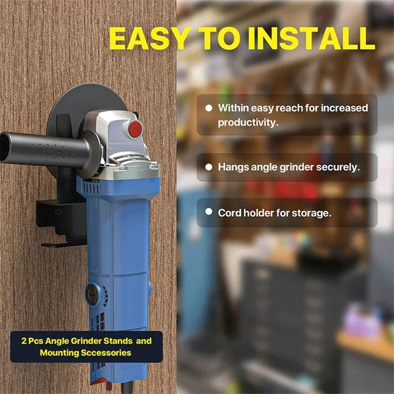 1/2Pcs Angle Grinder Holder Multipurpose Wall-mounted Hanger Angle Grinder Frame Tool Angle Grinder Stand for Shops Workbench