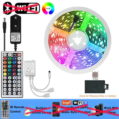 RGB Led Lights Strip Wifi Bluetooth Adhesive Led Tape Rgb 5050 Led Strips For Bedroom Party Lights Wall Room Decoration