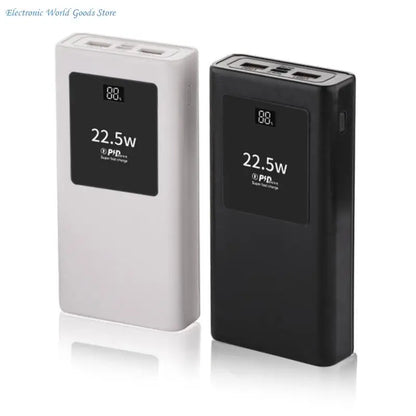 PowerBanks Casing Kit 20000mAh Mobile Chargers Builts in Cable PD22.5W Quick Charging LCD Display Shell
