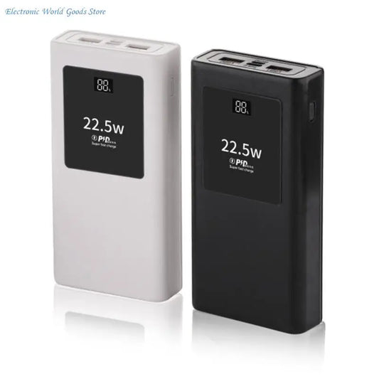 PowerBanks Casing Kit 20000mAh Mobile Chargers Builts in Cable PD22.5W Quick Charging LCD Display Shell