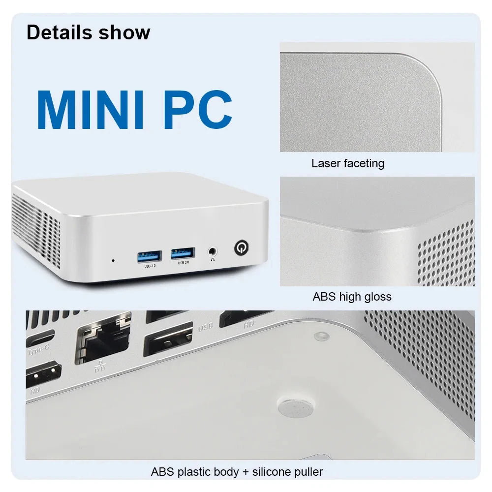 SZBOX W6 Intel N3700/ N3710/N3160 Mini PC DDR 2*SATA SSD Wifi BT Pocket Office Computer Windows 10 Computer