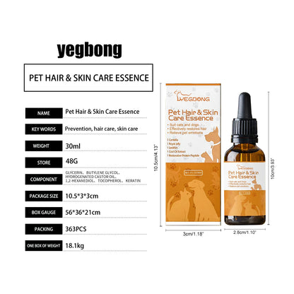 Pet Skin Care Essence Relieve Itching Repair Skin Wound Clean Moisturizing Anti Parasite Deodorant Dogs Cats Hair Nourish Liquid