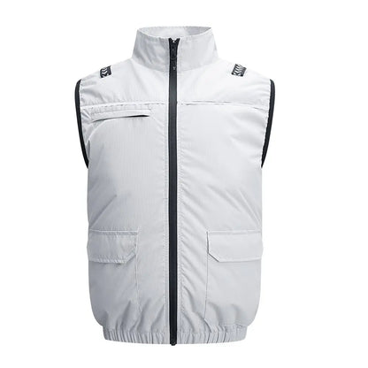 Hooded Cooling Vest Summer USB Charging 5V 12V Cooling Fan Air Conditioner Clothes Sleeveless Breathable Outdoor Sports Travel W