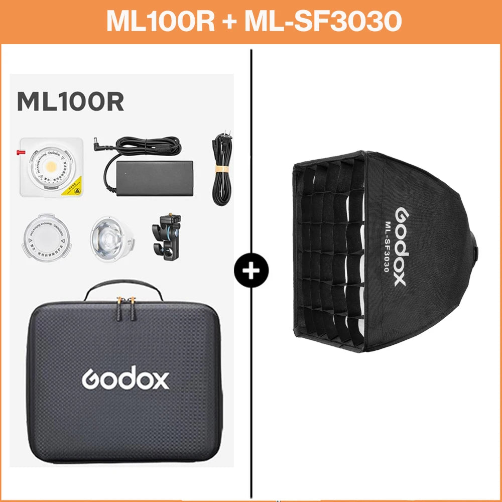 Godox ML100R 110W RGB LED Video Light 2800-6500K 11 FX Effects APP Control Godox Mount for Filmmaking/Live Streaming/Vlog