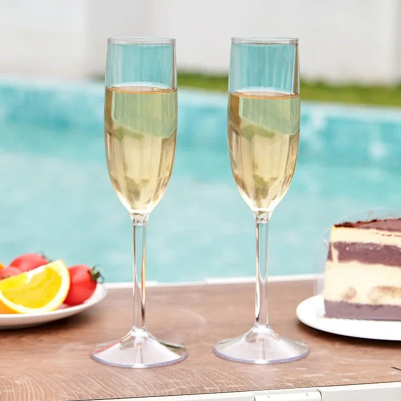 MICHLEY Unbreakable Champagne Flutes Glasses Set Plastic Tritan Sparkling Wine Glass For Wedding Party Picnic Barware 2/4 pcs