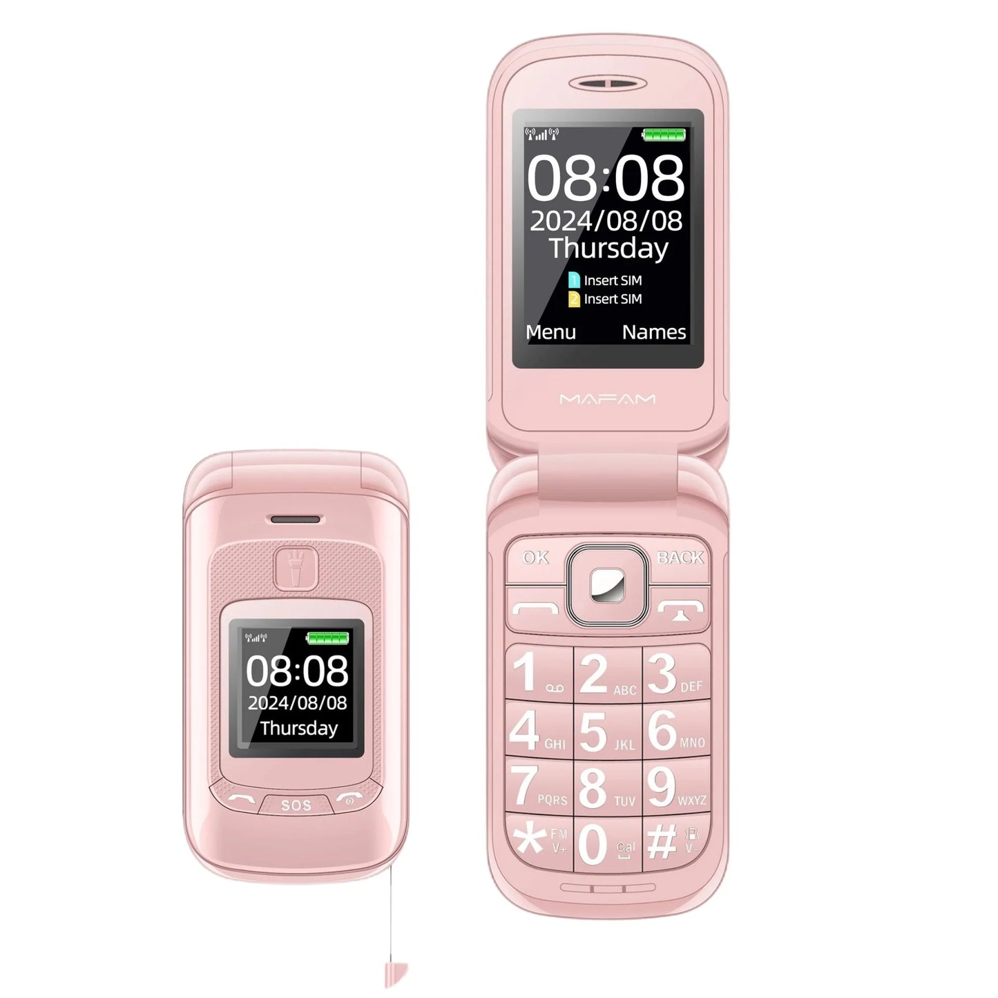 Mafam F899 Small Cover Folded Elderly Mobile Phone For Seniors Dual Display SOS Button Fast Quick Call Anti-Scratch Low Price