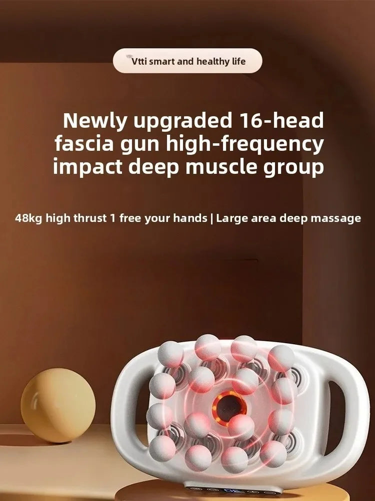 Brand high-end 16-head fascia gun multi-head massager, waist and back muscles deep relaxation 16-head massager