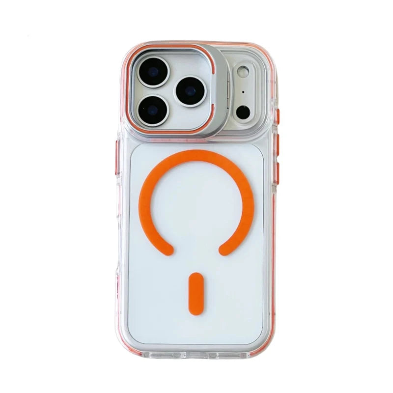 Flip Camera Lens Holder For Magnetic Magsafe Case For iPhone 17Pro 16 16Pro 17 17Pro max Transparent Protective Phone Cover