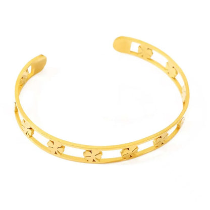 Fashion Simple Stainless Steel 3 Crystal Bracelet Bangle