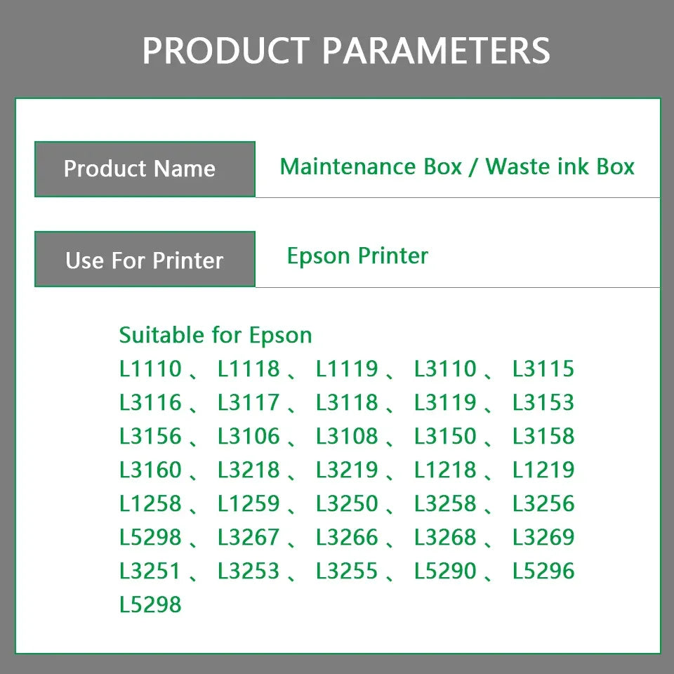 Maintenance Box Waste Ink Collector Tank For Epson L3218 L3156 L3210 L3250 L1210 L5290 L3253 L3258 Printer Blotting Sponge Pad