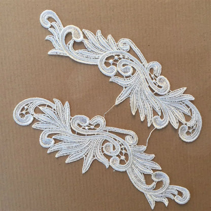 1~8 Pair Red Black White Water Soluble Embroidered Lace Fabric Flower Patch Wedding Dress Diy Flower Lace Applique Material