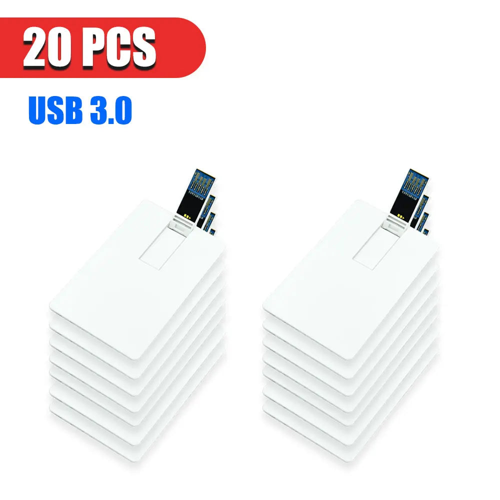 10/20/50PCS LOT Free Logo 100% Capacity 16GB 32GB Credit Card USB Flash Drive 3.0 Customized Logo Top Quality Creative Pendrive