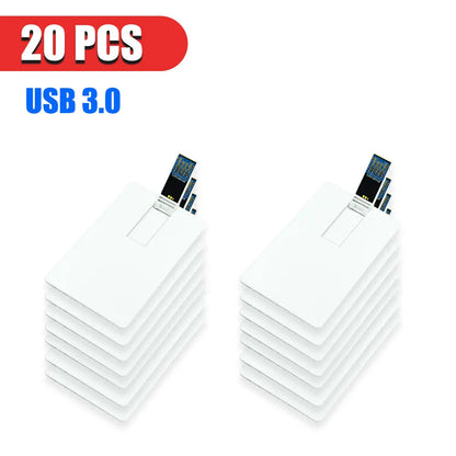 10/20/50PCS LOT Free Logo 100% Capacity 16GB 32GB Credit Card USB Flash Drive 3.0 Customized Logo Top Quality Creative Pendrive