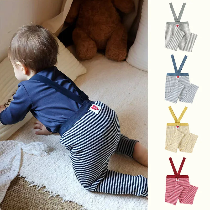 2026 Baby Boys Girls Pants Cotton High Waist Overalls PP Leggings