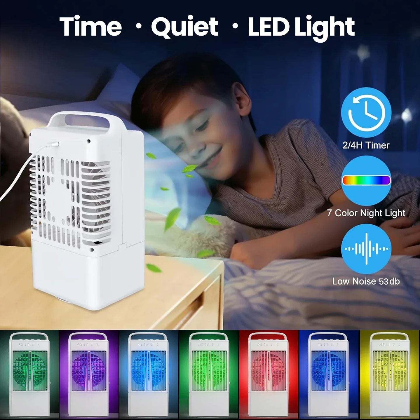 Small Electric Fan with Water and Ice Office Air Conditioning Fan Air-conditioning Fan Desktop USB Portable for Home Bedroom