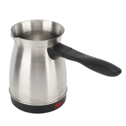 600ML Stainless Steel Electric Coffee Pot with Ergonomic Handle Turkish Coffee Maker Kettle for Home