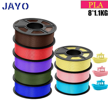 JAYO 3D Filament PLA 8Rolls 10Rolls 175mm 3D printing no bubbles no drawing smooth multiple colors optional 11kg for 3D printing
