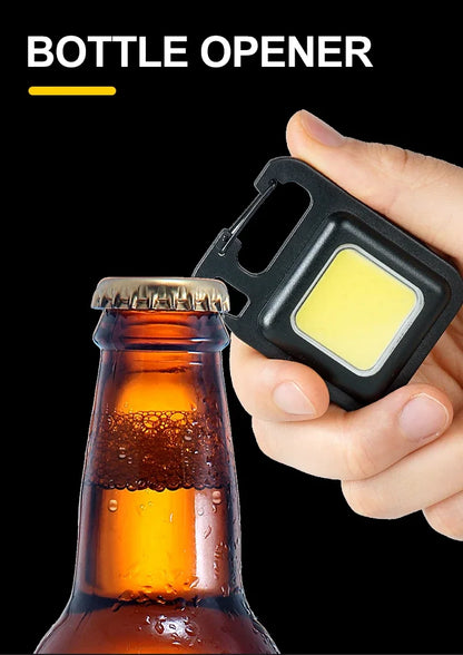 Super Bright MINI COB Keychain Flashlight Charging Lamp Camping Lights with Magnet 4 Lighting Modes for Camping Home