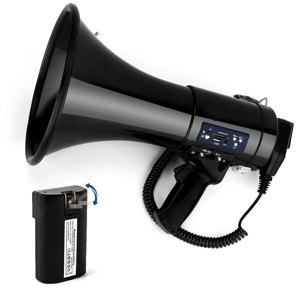 Loudspeaker Multi-function  50W Speaker High-power Megaphone Rechargeable Recording Portable Wireless Outdoor Handheld Tweeter